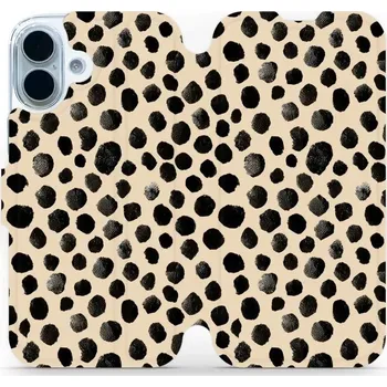 Pouzdro na mobilní telefon Flipové pouzdro Mobiwear - Apple iPhone 17 - VA50S Černé puntíky (Knížkové flip pouzdro, obal, kryt na mobil Apple iPhone 17 - VA50S Černé puntíky, materiál Umělá kůže + TPU - ochrana 360°, stojánek, silikonová vanička, magnetické zavírání)