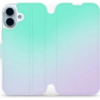 Pouzdro na mobilní telefon Flipové pouzdro Mobiwear - Apple iPhone 17 - VP63S Mátový a fialový odstín (Knížkové flip pouzdro, obal, kryt na mobil Apple iPhone 17 - VP63S Mátový a fialový odstín, materiál Umělá kůže + TPU - ochrana 360°, stojánek, silikonová vanička, magnetické)