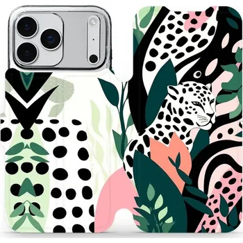 Pouzdro na mobilní telefon Flipové pouzdro Mobiwear - Apple iPhone 17 Pro Max - VP53S Levhart (Knížkové flip pouzdro, obal, kryt na mobil Apple iPhone 17 Pro Max - VP53S Levhart, materiál Umělá kůže + TPU - ochrana 360°, stojánek, silikonová vanička, magnetické zavírání)