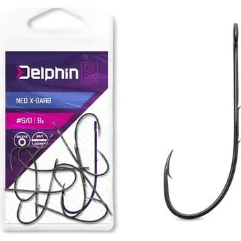 Rybářský háček Delphin, výrobce MOSS.SK, s.r.o., M.R.Štefánika 297/11, 05001 Revúca, Slovenská republika Delphin Háček na čeburašku B! NEO X-BARB 8ks 2/0