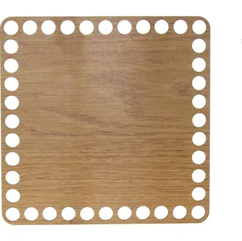 Pro Háčkování Dno na košík dekor dub čtverec 15 x 15 cm