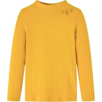 Chlapecké tričko vidaXL Dětské tričko s dlouhým rukávem žebrovaný úplet jasně 92 [13834] Barva: Okrová