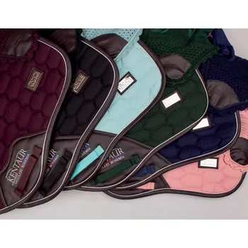 Sport Kentaur Podsedlová dečka pro koně s čabrakou a koženým okrajem Barva: Tyrkysová, Velikost: Full