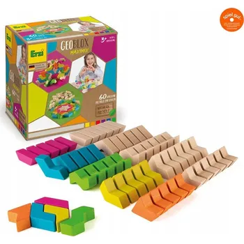 Dřevěná hračka Dřevěné stavebnice GEO BLOX 60 ks Maxi Mix ERZI 3+