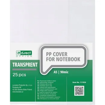 Obal na sešit A5 D.RECT průhledný 90mic 25 kusů