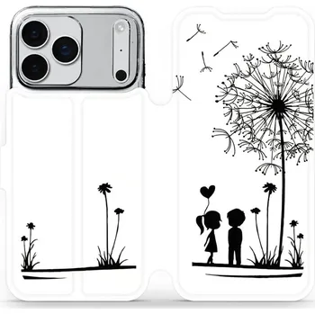 Pouzdro na mobilní telefon Flipové pouzdro Mobiwear - Apple iPhone 17 Pro Max - MH16P Dvojice s pampeliškou (Knížkové flip pouzdro, obal, kryt na mobil Apple iPhone 17 Pro Max - MH16P Dvojice s pampeliškou, materiál Umělá kůže + TPU - ochrana 360°, stojánek, silikonová vanička,)