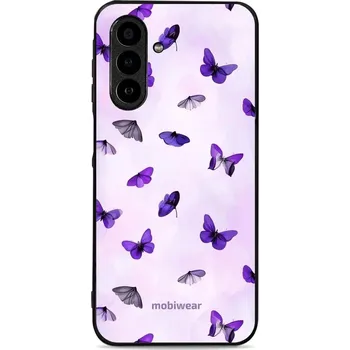 Pouzdro na mobilní telefon Lesklý kryt Mobiwear Glossy - Samsung Galaxy A17 / A17 5G - GP77G Fialoví motýlci (Prémiové lesklé pouzdro, obal, kryt Mobiwear Glossy na mobil Samsung Galaxy A17 / A17 5G - GP77G Fialoví motýlci, materiál Plast + TPU silikon - krytí po všech stranách,)
