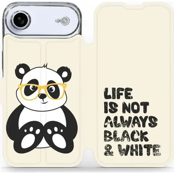 Pouzdro na mobilní telefon Flipové pouzdro Mobiwear - Apple iPhone Air - M041S Panda - life is not (Knížkové flip pouzdro, obal, kryt na mobil Apple iPhone Air - M041S Panda - life is not, materiál Umělá kůže + TPU - ochrana 360°, stojánek, silikonová vanička, magnetické zavírání)