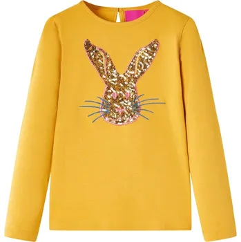 Dětská móda vidaXL Dětské tričko s dlouhým rukávem tmavě 104 [13970] Barva: Okrová