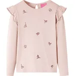 vidaXL Dětské tričko s dlouhým rukávem růžové 116 [14346]