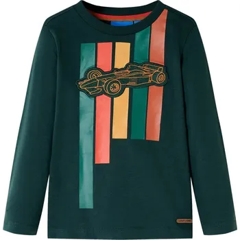 Chlapecké tričko vidaXL Dětské tričko s dlouhým rukávem tmavě 104 [12890] Barva: Tmavě zelená