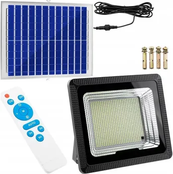 Venkovní osvětlení SOLÁRNÍ HALOGEN S ČIDLEM SOUMRAKU 200W lampa 619 LED 10Ah hliníkový