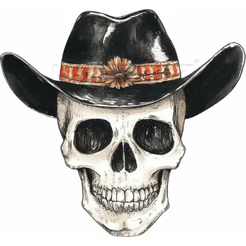 Nášivka Nažehlovačka Kovboj lebka - 9 x 12 cm