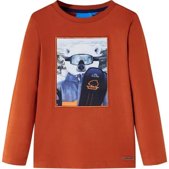 vidaXL Dětské tričko s dlouhým rukávem světle 92 [13134] Barva: Rezavá