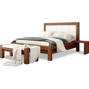 Postel Postelia MODENA 140 x 200 cm - buk - Dřevěná postel z masivu, bukové manželské dvoulůžko o šíři masivu 12x8 cm