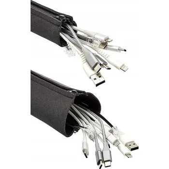 Černá maskovací lišta na kabely se zipem, 4 ks