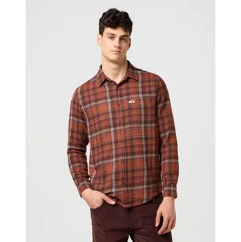 Pánská košile Pánská košile Wrangler 1 Pocket Flannel Shirt 112371430 Fired Brick Velikost: XXL
