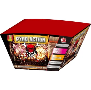 Zábavní pyrotechnika Ohňostroj - BATERIE VÝMETNIC PYRO ACTION 64 RAN 2/1