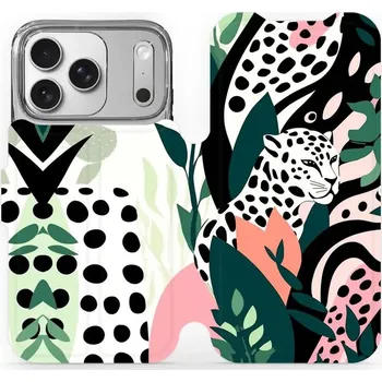 Pouzdro na mobilní telefon Flipové pouzdro Mobiwear - Apple iPhone 17 Pro - VP53S Levhart (Knížkové flip pouzdro, obal, kryt na mobil Apple iPhone 17 Pro - VP53S Levhart, materiál Umělá kůže + TPU - ochrana 360°, stojánek, silikonová vanička, magnetické zavírání)