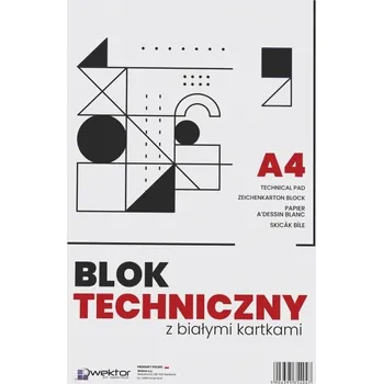 Technický blok A4 s bílými listy Wektor