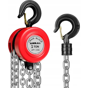zvedák Anbull Řetězový kladkostroj 1T Ocel Legovaná Řetěz 3 m Nosnost 1000 kg