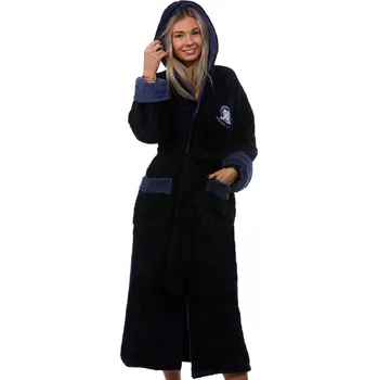 Dámský župan Tmavě modrý huňatý župan pro ženy na kojení do porodnice 1z1003 modrá xxl