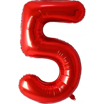 Balónek Foliový balónek „Číslice 5“ ČERVENÝ 100 CM