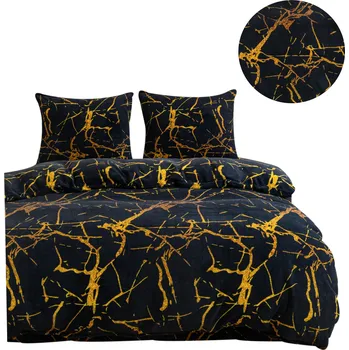 Povlečení Povlečení 160x200 Plyšové Sada 3 Díly Mramorové Hřejivé Zimní