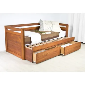 Postel Postel Postelia SOFA DUO do U, 180x200 / 2x 90x200, Buk - Rozkládací dřevěná postel z masivu o šíři 4 cm