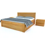Postelia ONTARIO Dub postel s úložným prostorem 180x200cm - Dřevěná postel z masivu, dubové dvoulůžko o šíři masivu 3,7 cm