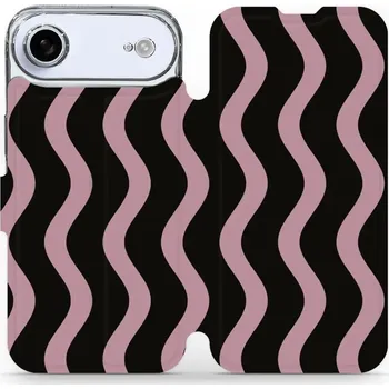 Pouzdro na mobilní telefon Flipové pouzdro Mobiwear - Apple iPhone Air - VA54S Fialové vlnky (Knížkové flip pouzdro, obal, kryt na mobil Apple iPhone Air - VA54S Fialové vlnky, materiál Umělá kůže + TPU - ochrana 360°, stojánek, silikonová vanička, magnetické zavírání)