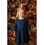 Modré dívčí boho šaty s hvězdičkami- Lily grey 134 / 9 let