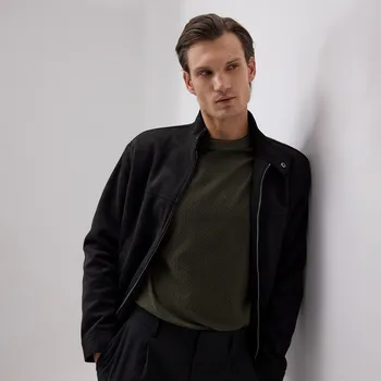 Pánské tričko Reserved - Strukturální tričko comfort fit - tmavě zelená - 480EX-79X - 480EX-79X-M