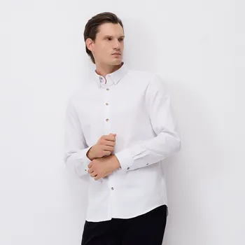 Pánská košile Reserved - Košile regular fit s bavlnou - bílá - 218BK-00X - 218BK-00X-XS