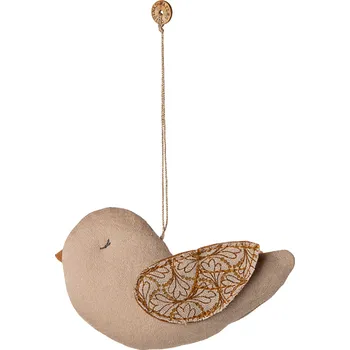 Vánoční dekorace MAILEG Látková ozdoba Ptáček - Sand S25