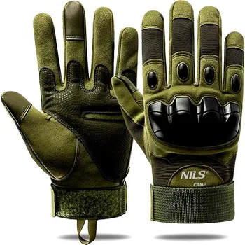 Rukavice Taktické rukavice XL NILS CAMP Zelené Vojenské ASG Paintball Sportovní