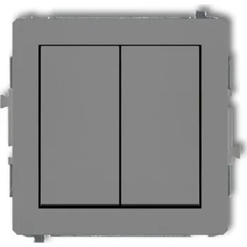 vypínač Dvojitý vypínač Klasik, Zápustný Karlik odstíny šedé 27DWP-44.1