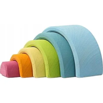 Dřevěná hračka Pastelová mini duha GRIMMS, 6 dílů, Montessori