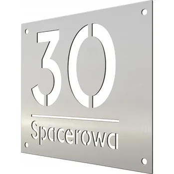 Obraz Adresní štítek nerezová ocel 40x20 cm číslo domu ulice CNC