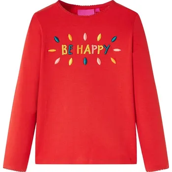 vidaXL Dětské tričko s dlouhým rukávem tmavě 128 [13717] Barva: Červená