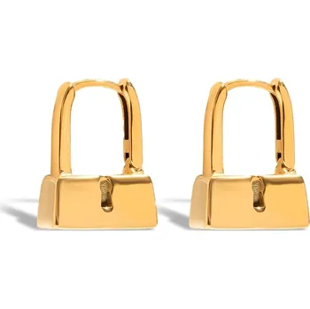 Náušnice ELENYS Lock – pozlacené náušnice 18K žluté zlato