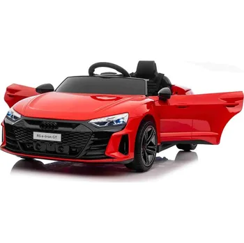 Dětské elektrovozidlo Beneo Elektrické autíčko Audi RS E-Tron GT 12V, červené, široké jednomístné sedátko, 2,4GHz dálkové ovládání, USB/AUX Vstup, Bluetooth, Odpružení, Lithiová baterie, LED světla, 2 X 25W Motor, ORIGINÁL licence