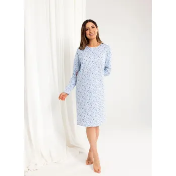 Dámská móda Regina noční košile 164 - modrá, XL (Bavlněná noční košile)