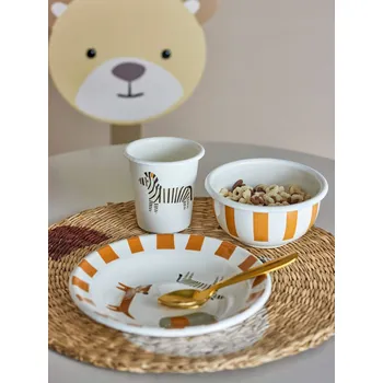 Bloomingville JESSIE Kovová Sada Nádobí pro Děti / 3 ks ZOO