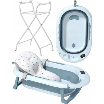 koupací vanička Skládací dětská vanička VAIANA PREMIUM s polštářem a stojanem - více barev modrá
