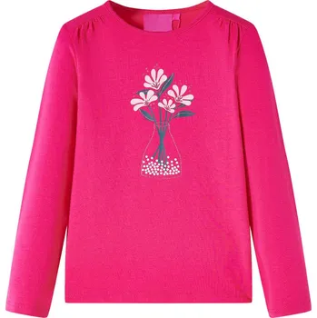 Dětská móda vidaXL Dětské tričko s dlouhým rukávem tmavě 128 [13987] Barva: Růžová