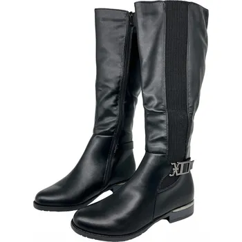 Dámská zimní obuv Ctogo Dámské černé nadměrné zimní kozačky 02 Barva: Černá, Velikost: 41