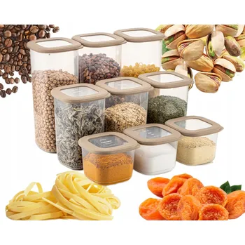 Dóza na potraviny CRALEX TOSCA BÉŽOVÁ SADA 9 DÓZ NA POTRAVINY 3x550ml / 3x1,2L / 3x1,7L