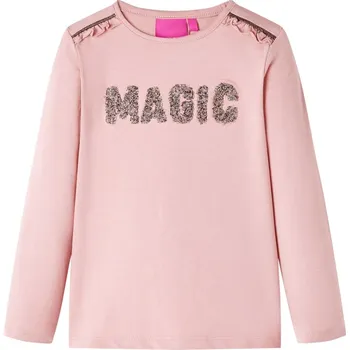 Chlapecké tričko vidaXL Dětské tričko s dlouhým rukávem 92 [14264] Barva: Světle růžová