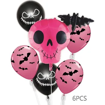 Balónek Nafukovací balónek Halloween Lebka 6ks